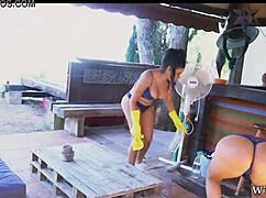 Hey, can these Spanish maids handle dirty work?