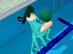 i watch rumi usagiyama mirko tsuyu asui and izuku midoriya in intense hentai sex