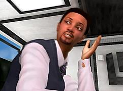 Hey, wanna see a redhead in glasses get slammed by her boss in 3D office action?