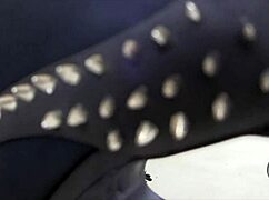 sexy shoe dangle in pantyhose close up