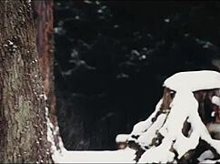 i had hot sex with my couple after playing in the cold snow, sucking big cock and licking ass