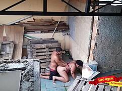 Fucking My Sister-In-Law Hard on the Terrace Outdoors