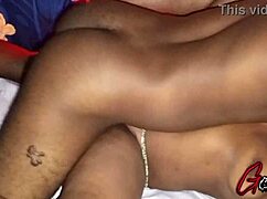 Ebony couple have passionate sex