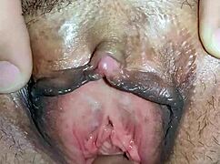 my husband opens my pussy during anal pounding