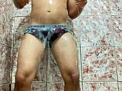 Man Removes His Underwear In Close-Up