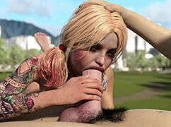 harley quinn deepthroats huge white dick in game