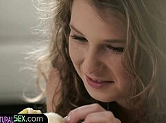 Cute Euro Amateur Rides in Cowgirl Position