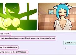 Nicole Risky Job Hentai Game Pornplay Ep 4 The Camgirl Masturbated While Looking At Her Tits Exposed