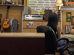 huge tits ebony babe gets fucked by pawn keeper on hidden cam