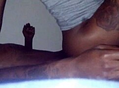 amateur ebony couple bent over for wet doggystyle fucking and creampie
