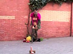 Blonde Gets Naked Bent Over In Street Reality