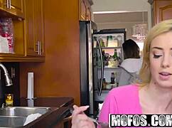 Sharing Boyfriend: Stepsister and Girlfriend Snowball Passionately.