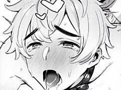 Intense moaning during bisexual masturbation with lube leading to cum and orgasm