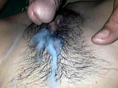 big cock cums on her wet pussy lips in vk video