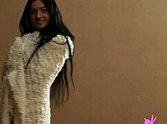 Slim Jim Evelyn SHOWS OFF perky nipples and PLAYS with her pussy