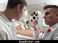 Aria Valencia and Vanessa Moon dare stepbrothers in spicy game