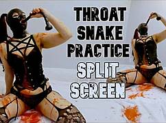 Goth Slut Gags On Long Dildo