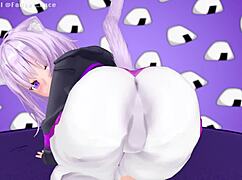 Nekomata Okayu Thanks Fans with Hentai Sex Donations by Faucet Face