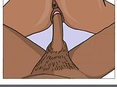 African couple engages in intense fucking during drawing session part 2