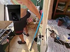 intense threesome on the balcony with caah kabulosa joining the couple for hardcore interracial fun