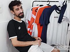 Sucking Soccer Partner In Locker Room