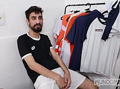 Sucking Soccer Partner In Locker Room