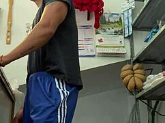 Young Mexican Masturbates Big Cock In Grocery Store