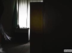 Horrorporn - the demon's grip on skinny brunette.