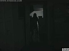 Horrorporn - the demon's grip on skinny brunette.