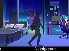 Nightgamer chats with cute anime girlfriend