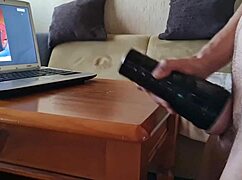 Dedicated to tusumisa78, intense handjob with big cock cum.