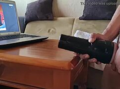 Dedicated to tusumisa78, intense handjob with big cock cum.