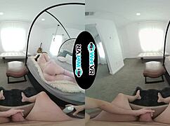 Helpful girlfriend assists with VR tasks