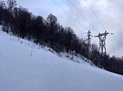 Hot Student Swallows Cum After Ski Lesson Handjob And Fingering