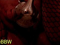 Itskyliebbw dominates shower play in fishnets with bold intensity.