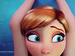 anime girl with big ass warms up in cartoon