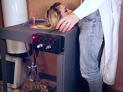 Mad professor receives deepthroat blowjob and facial in halloween cosplay