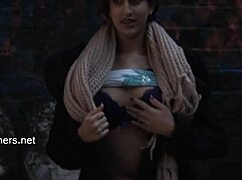 zarinas indian teen flashes outdoor while fingering oriental pussy