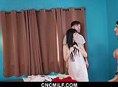 Stepmom invites stepdaughter to bang her new freeuse boyfriend now!