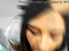 Spying on my horny stepsister, she surprises me with hot photos, deepthroat, and we fuck, she swallows my cum