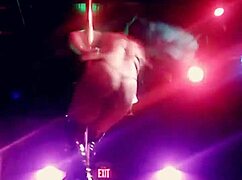 New stripper dances intensely in knee highs, ripping clothes