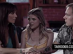 Nikki Sweet tapes threesome with boyfriend and stepmom.