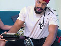 This Venezuelan babe with huge ass rides her black lover's monster cock passionately. So intense!