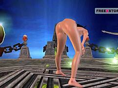 Animated 3D Cartoon of Beautiful Indian Girl in Creative Scene