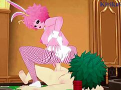 mina ashido and momo yaoyorozu feel deep pleasure with izuku midoriya in bunny girl intense sex