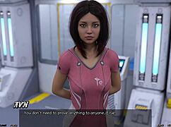 Stranded in space 91, the MILF STRETCHES out with HUGE BIG BOOBS in sexy outfit