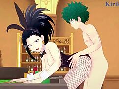 mina ashido and momo yaoyorozu feel deep pleasure with izuku midoriya in bunny girl intense sex