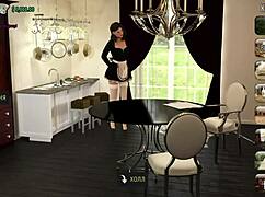 big tits bouncing wildly at the gym in anime game