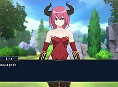 in the fantasy match, lina rides in hentai style