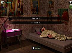 big tits bouncing wildly at the gym in anime game